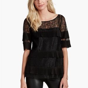 Lucky brand lace layer blouse